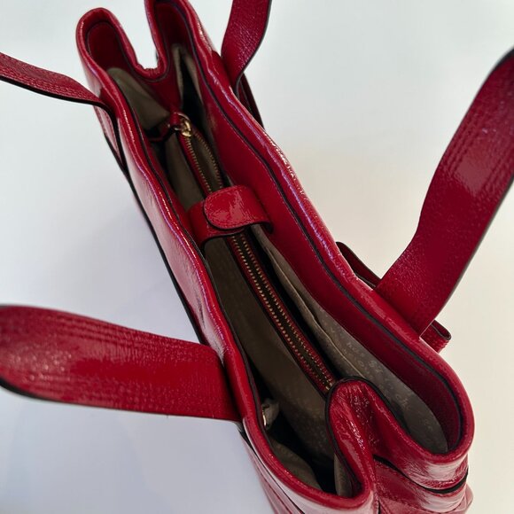 NWOT Kate Spade New York Claverly Maryanne Patent Leather Red Tote Bag Double Ha - Picture 9 of 12